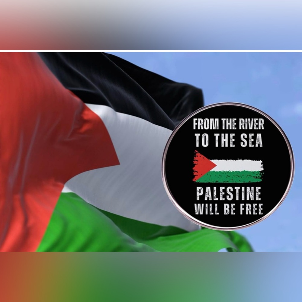 From the River To the Sea Palestine Will Be Free Enamel Pin Palestine Flag Brooc - Picture 3 of 5